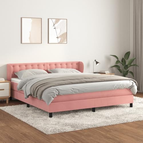 Aiious Boxspringbett mit Matratze Rosa 180x200 cm Samt Aiious Boxspringbett mit Matratze Rosa 180x200 cm Samt von Aiious