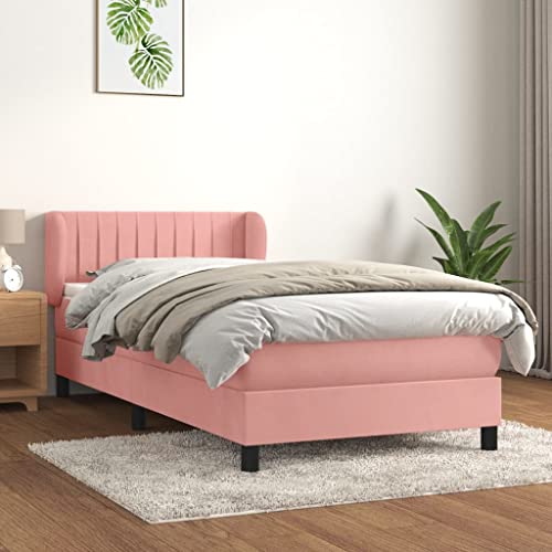 Aiious Boxspringbett mit Matratze Rosa 90x200 cm Samt Aiious Boxspringbett mit Matratze Rosa 90x200 cm Samt von Aiious