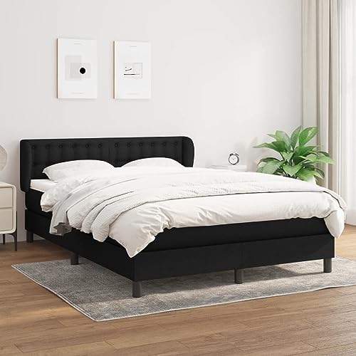 Aiious Boxspringbett mit Matratze Schwarz 140x200 cm Stoff Aiious Boxspringbett mit Matratze Schwarz 140x200 cm Stoff von Aiious