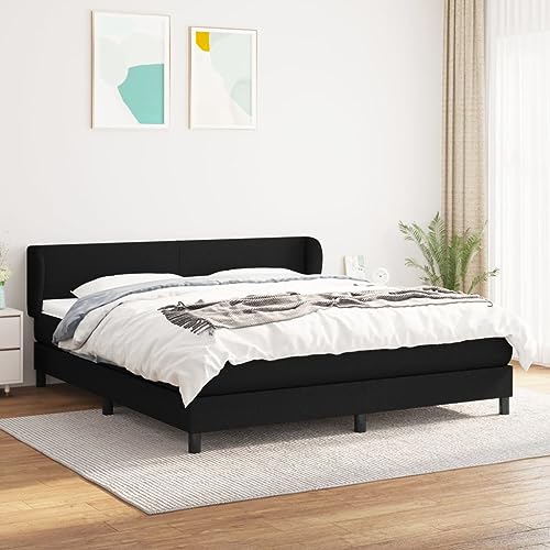Aiious Boxspringbett mit Matratze Schwarz 180x200 cm Stoff Aiious Boxspringbett mit Matratze Schwarz 180x200 cm Stoff von Aiious
