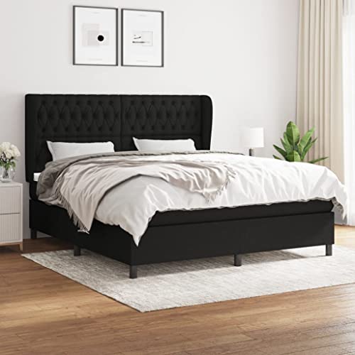 Aiious Boxspringbett mit Matratze Schwarz 180x200 cm Stoff Aiious Boxspringbett mit Matratze Schwarz 180x200 cm Stoff von Aiious