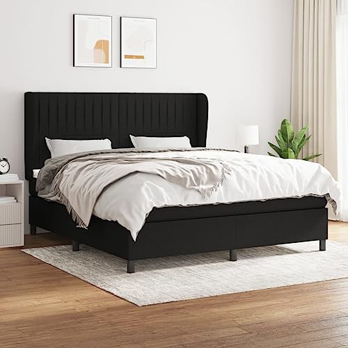 Aiious Boxspringbett mit Matratze Schwarz 180x200 cm Stoff Aiious Boxspringbett mit Matratze Schwarz 180x200 cm Stoff von Aiious