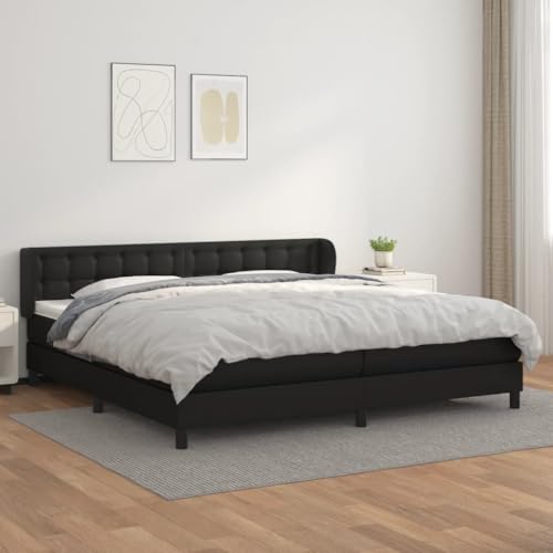 Aiious Boxspringbett mit Matratze Schwarz 200x200 cm Kunstleder Aiious Boxspringbett mit Matratze Schwarz 200x200 cm Kunstleder von Aiious