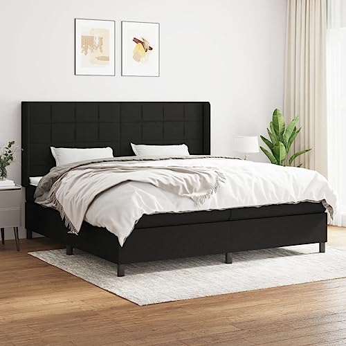 Aiious Boxspringbett mit Matratze Schwarz 200x200 cm Stoff Aiious Boxspringbett mit Matratze Schwarz 200x200 cm Stoff von Aiious