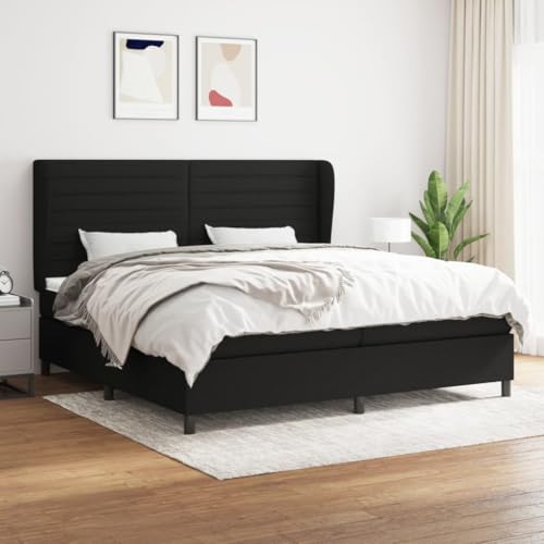 Aiious Boxspringbett mit Matratze Schwarz 200x200 cm Stoff Aiious Boxspringbett mit Matratze Schwarz 200x200 cm Stoff von Aiious