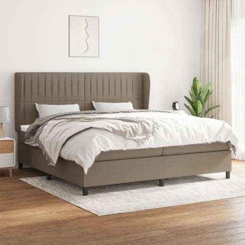 Aiious Boxspringbett mit Matratze Taupe 200x200 cm Stoff von Aiious
