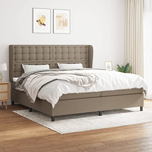 Aiious Boxspringbett mit Matratze Taupe 200x200 cm Stoff von Aiious