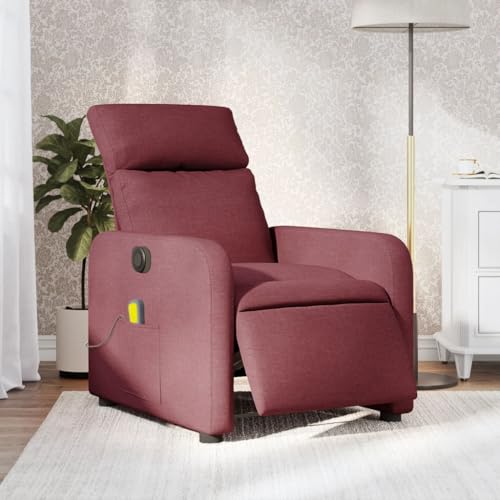 Aiious Elektrischer Massagesessel in Weinrot Stoff mit 6 Massagepunkten und 135-Grad Neigungsfunktion Aiious Elektrischer Massagesessel in Weinrot Stoff mit 6 Massagepunkten und 135-Grad Neigungsfunktion von Aiious