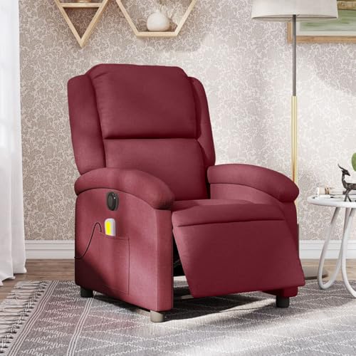 Aiious Elektrischer Weinrot Stoff Massagesessel mit 135-Grad Liegefunktion 6 Massagepunkten und Seitentasche Aiious Elektrischer Weinrot Stoff Massagesessel mit 135-Grad Liegefunktion 6 Massagepunkten und Seitentasche von Aiious