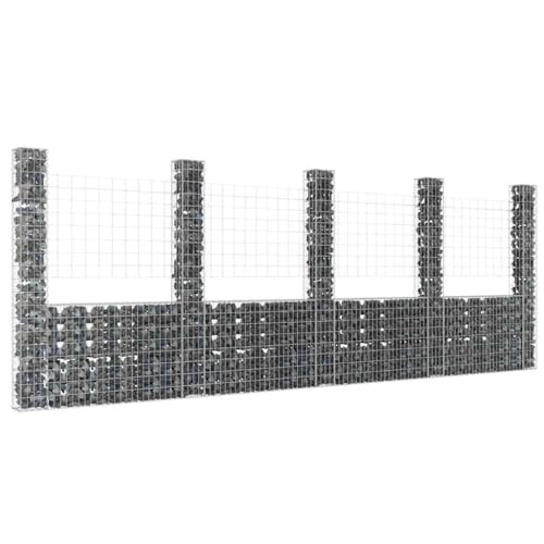 Aiious Gabione U-Form 500 cm lang 3,5 mm Draht stabil fuer Stuetzmauer Steinmauer Gartengestaltung von Aiious