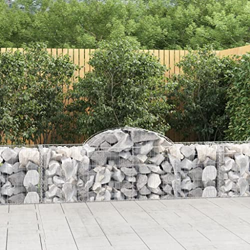 Aiious Gabionen mit Hochbogen 3 STK. 200x50x60/80 cm Verzinktes Eisen Aiious Gabionen mit Hochbogen 3 STK. 200x50x60/80 cm Verzinktes Eisen von Aiious