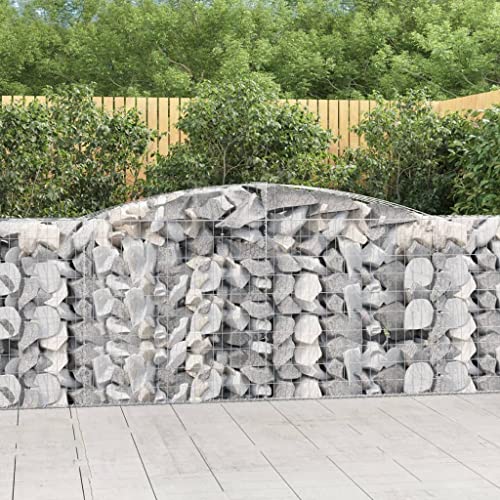 Aiious Gabionen mit Hochbogen 3 Stk. 400x50x100/120cm Verzinktes Eisen Aiious Gabionen mit Hochbogen 3 Stk. 400x50x100/120cm Verzinktes Eisen von Aiious