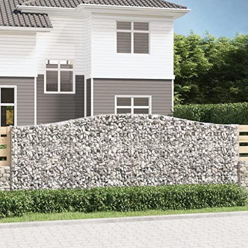 Aiious Gabionen mit Hochbogen 4 Stk. 400x30x140/160cm Verzinktes Eisen Aiious Gabionen mit Hochbogen 4 Stk. 400x30x140/160cm Verzinktes Eisen von Aiious