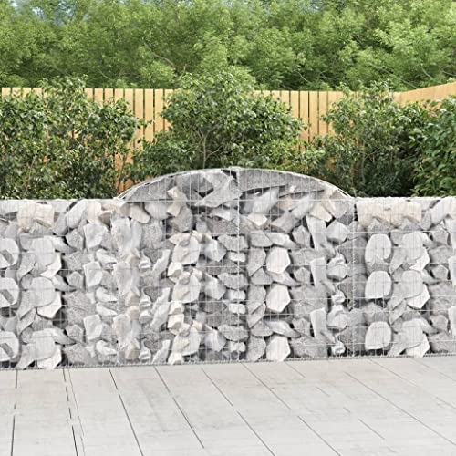Aiious Gabionen mit Hochbogen 9 Stk. 300x30x100/120cm Verzinktes Eisen Aiious Gabionen mit Hochbogen 9 Stk. 300x30x100/120cm Verzinktes Eisen von Aiious