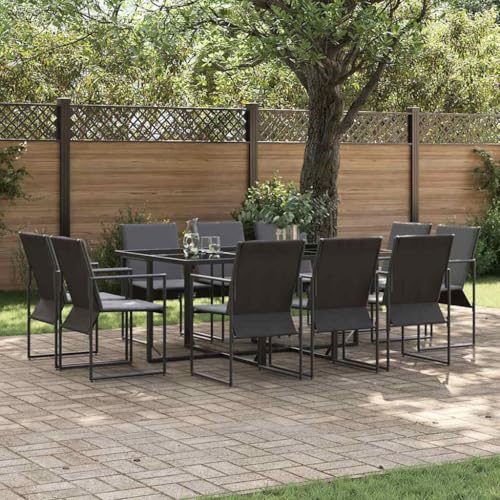 Aiious 11 TLG Garten Essgruppe Schwarz Stabil Stahl Hochwertig von Aiious