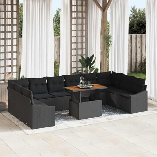 Aiious Garten Essgruppe 11 pcs Schwarz und Braun 100 x 55 x 73 cm Aiious Garten Essgruppe 11 pcs Schwarz und Braun 100 x 55 x 73 cm von Aiious