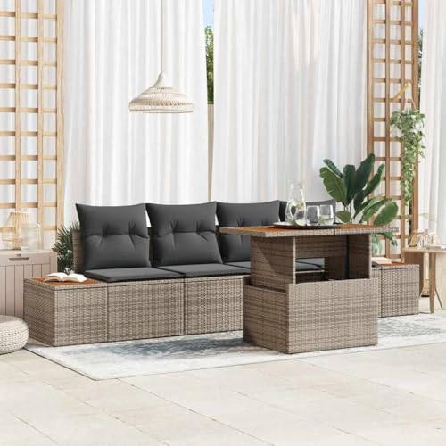 Aiious Garten Essgruppe 5 pcs Grau und Braun 100 x 55 x 73 cm Aiious Garten Essgruppe 5 pcs Grau und Braun 100 x 55 x 73 cm von Aiious