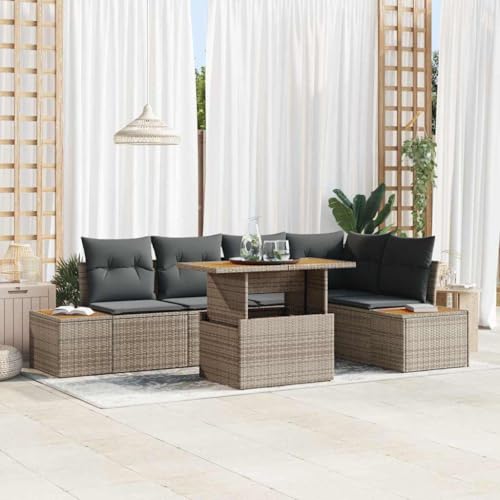 Aiious Garten Essgruppe 6 pcs Grau und Braun 100 x 55 x 73 cm Aiious Garten Essgruppe 6 pcs Grau und Braun 100 x 55 x 73 cm von Aiious