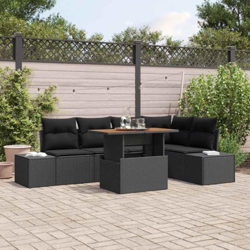 Aiious Garten Essgruppe 6 pcs Schwarz und Braun 100 x 55 x 73 cm Aiious Garten Essgruppe 6 pcs Schwarz und Braun 100 x 55 x 73 cm von Aiious