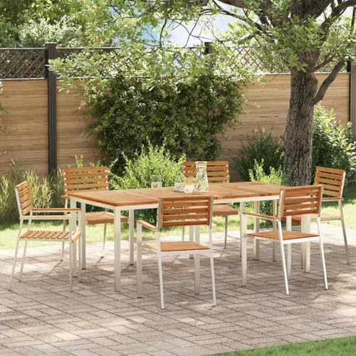 Aiious Garten Sitzgruppe Esszimmer Set 7 Stuecke Massives Teakholz Metallrahmen Langlebig Wetterbestaendig Aiious Garten Sitzgruppe Esszimmer Set 7 Stuecke Massives Teakholz Metallrahmen Langlebig Wetterbestaendig von Aiious