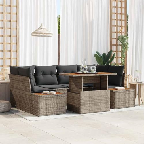 Aiious Garten Essgruppe 7 pcs Grau und Braun 100 x 55 x 73 cm Aiious Garten Essgruppe 7 pcs Grau und Braun 100 x 55 x 73 cm von Aiious