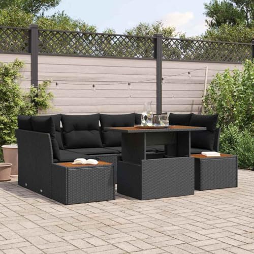 Aiious Garten Essgruppe 7 pcs Schwarz und Braun 100 x 55 x 73 cm Aiious Garten Essgruppe 7 pcs Schwarz und Braun 100 x 55 x 73 cm von Aiious
