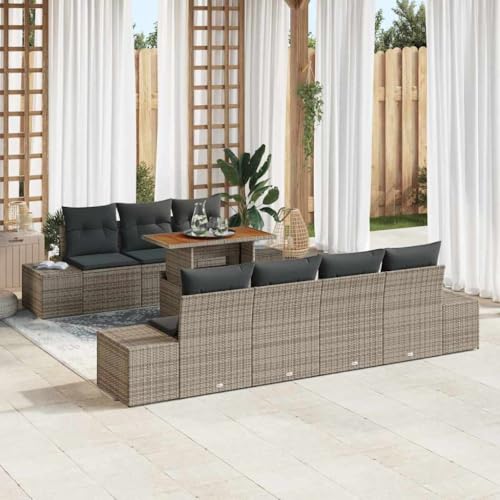 Aiious Garten Essgruppe 8 pcs Grau und Braun 100 x 55 x 73 cm Aiious Garten Essgruppe 8 pcs Grau und Braun 100 x 55 x 73 cm von Aiious