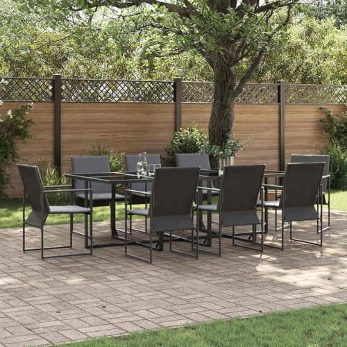 Aiious 9 TLG Garten Essgruppe Stahl robust schwarz Aiious 9 TLG Garten Essgruppe Stahl robust schwarz von Aiious