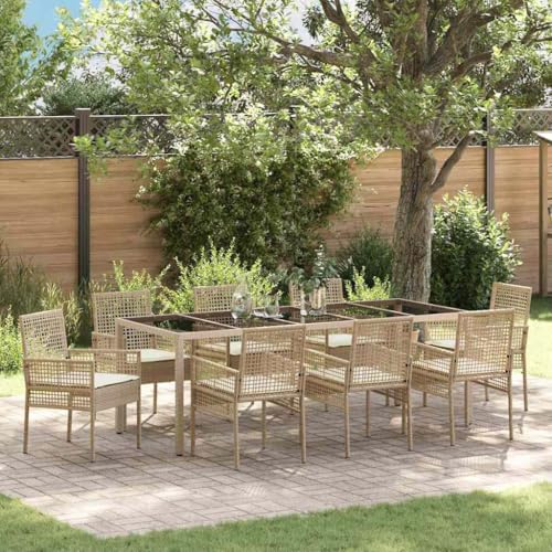 Aiious GEH?rtetes Glas und UV-Best?ndiges Poly Rattan Gartenm?Bel Set f¨¹r Outdoor von Aiious