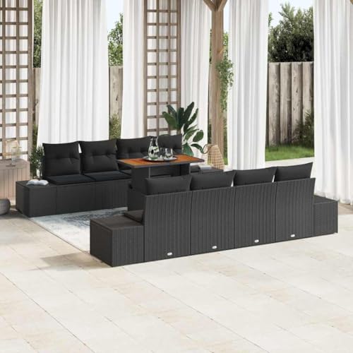 Aiious Garten Essgruppe 9 pcs Schwarz und Braun 100 x 55 x 73 cm von Aiious