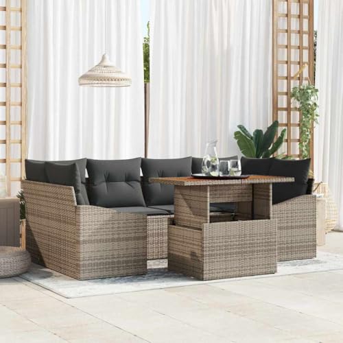 Aiious Garten Essgruppe mit Kissen Grau und Braun 100 x 55 x 73 cm Aiious Garten Essgruppe mit Kissen Grau und Braun 100 x 55 x 73 cm von Aiious