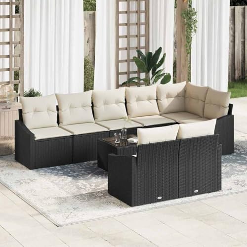 Aiious Garten Essgruppe mit Kissen mit Speicher 9 pcs Braun und Creme von Aiious