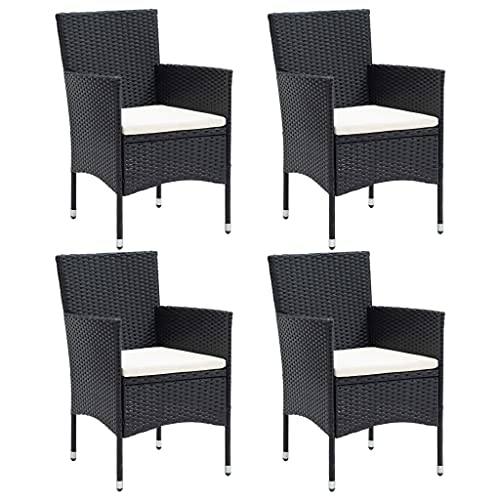 Aiious Garten-Essst¡§1hle 4 STK. Poly Rattan Schwarz Aiious Garten-Essst¡§1hle 4 STK. Poly Rattan Schwarz von Aiious