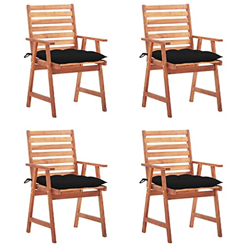 Aiious Garten-Essst¨¹hle 4 STK. mit Kissen Massivholz Akazie Aiious Garten-Essst¨¹hle 4 STK. mit Kissen Massivholz Akazie von Aiious