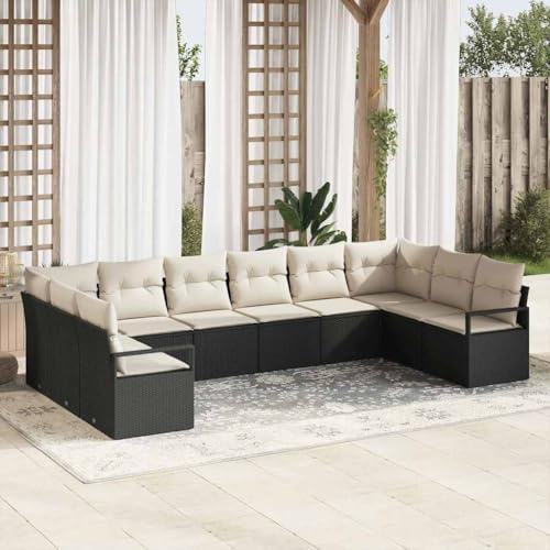 Aiious Poly Rattan Gartensofa Set 10 Stuecke Schwarz Wetterfest Stabil Aiious Poly Rattan Gartensofa Set 10 Stuecke Schwarz Wetterfest Stabil von Aiious