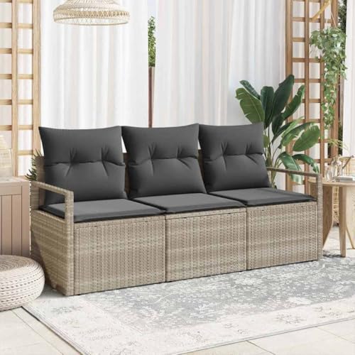 Aiious 3er Set Gartensofa Hellgrau UV-best?ndig Poly Rattan Sofa-Set f¨¹r Aussenbereich Aiious 3er Set Gartensofa Hellgrau UV-best?ndig Poly Rattan Sofa-Set f¨¹r Aussenbereich von Aiious