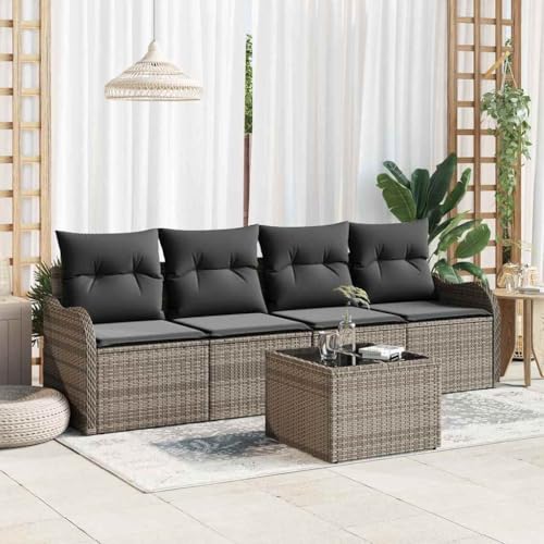 Aiious Gartensofa Set 5 TLG Grau Wetterfest Modular Aiious Gartensofa Set 5 TLG Grau Wetterfest Modular von Aiious