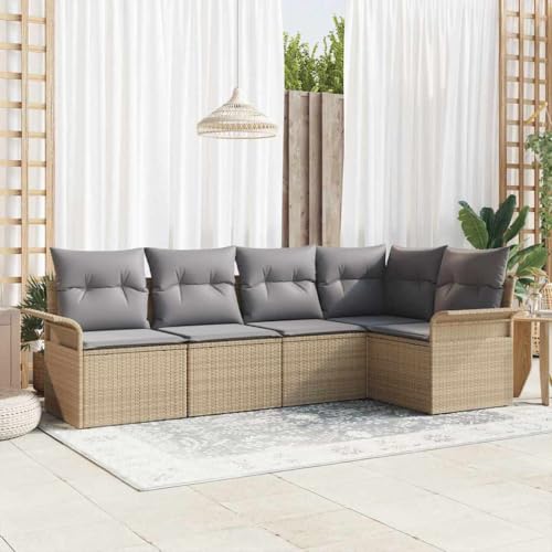 Aiious Garten-Sofa-Set 5 pcs 242,5 x 132,5 x 85 cm Poly Rattan Aiious Garten-Sofa-Set 5 pcs 242,5 x 132,5 x 85 cm Poly Rattan von Aiious