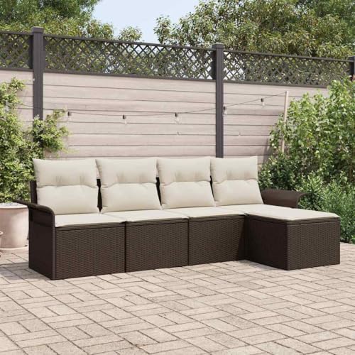 Aiious Wetterfeste 5er Garten Lounge Gruppe mit Kissen Poly Rattan Design Aiious Wetterfeste 5er Garten Lounge Gruppe mit Kissen Poly Rattan Design von Aiious