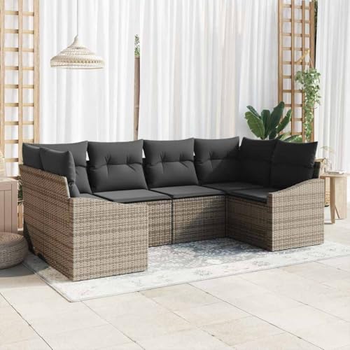 Aiious Wetterfestes Gartensofa 6 Sitzer in Grau mit verstellbaren F¨¹ssen Aiious Wetterfestes Gartensofa 6 Sitzer in Grau mit verstellbaren F¨¹ssen von Aiious