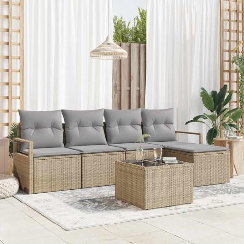 Aiious Beiges 6er Sofa Set aus UV-Best?ndigem Poly Rattan f¨¹r Au?enbereich Aiious Beiges 6er Sofa Set aus UV-Best?ndigem Poly Rattan f¨¹r Au?enbereich von Aiious