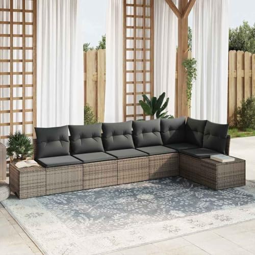 Aiious Wetterfestes Gartensofa 6 Personen Set mit verstellbaren F¨¹?en von Aiious