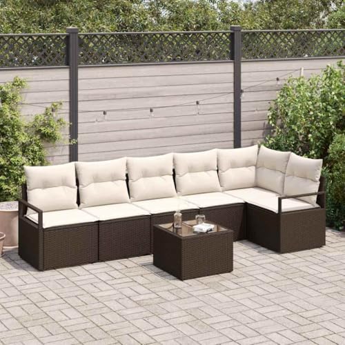 Aiious Modulares Outdoor Sofa Set 7 pcs Braun Langlebig f¨¹r Lounge und Freizeit Aiious Modulares Outdoor Sofa Set 7 pcs Braun Langlebig f¨¹r Lounge und Freizeit von Aiious
