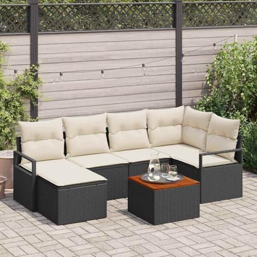 Aiious Poly Rattan Gartenm?Bel Set 7tlg inklusive Tisch und Hocker Aiious Poly Rattan Gartenm?Bel Set 7tlg inklusive Tisch und Hocker von Aiious