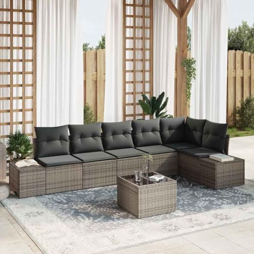 Aiious Wetterfestes Gartensofa 7-teilig in Grau mit verstellbaren F¨¹?en Aiious Wetterfestes Gartensofa 7-teilig in Grau mit verstellbaren F¨¹?en von Aiious
