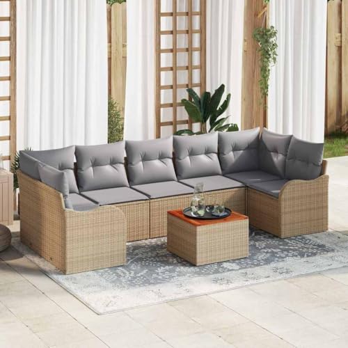 Aiious Modulares Gartensofa Set 8 Personen Beige Poly Rattan Wetterbestaendig Aiious Modulares Gartensofa Set 8 Personen Beige Poly Rattan Wetterbestaendig von Aiious