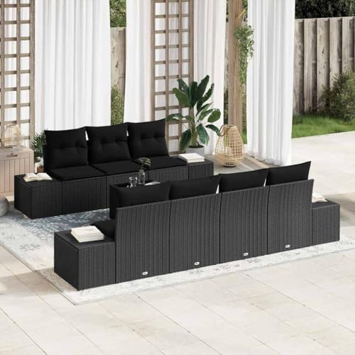 Aiious Modulares 8 Personen Gartensofa Set in Schwarz Wetterfeste Polyrattanm?Bel Aiious Modulares 8 Personen Gartensofa Set in Schwarz Wetterfeste Polyrattanm?Bel von Aiious