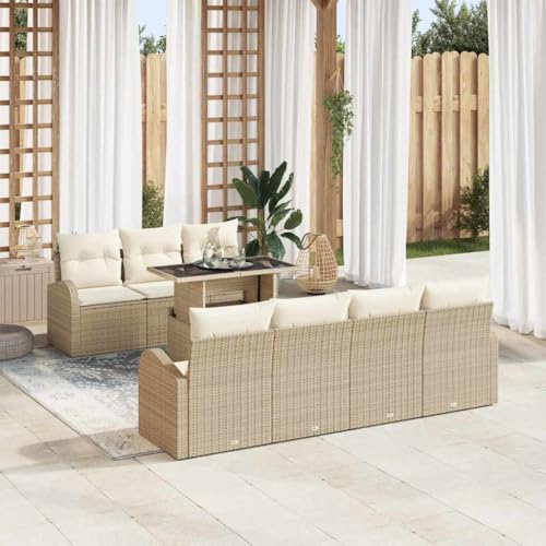 Aiious Garten-Sofa-Set 8 pcs Beige 100 x 55 x 73 cm Poly Rattan Aiious Garten-Sofa-Set 8 pcs Beige 100 x 55 x 73 cm Poly Rattan von Aiious