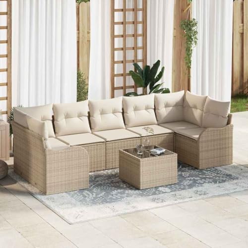 Aiious Garten-Sofa-Set 8 pcs Beige 55 x 55 x 37 cm Poly Rattan Aiious Garten-Sofa-Set 8 pcs Beige 55 x 55 x 37 cm Poly Rattan von Aiious