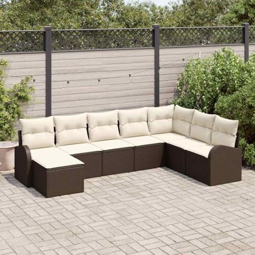 Aiious Robustes Gartensofa Set mit Auflagen 8 Personen Set braun witterungsbestaendig Aiious Robustes Gartensofa Set mit Auflagen 8 Personen Set braun witterungsbestaendig von Aiious